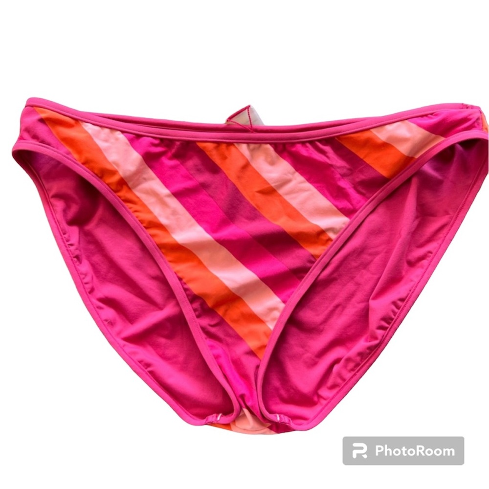 Title Nine swim bikini bottoms M stripe beach pool